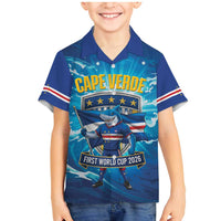Blue Shark Cape Verde Football Family Matching Mermaid Dress and Hawaiian Shirt First World Cup 2026 - Wonder Print Shop