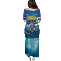 Blue Shark Cape Verde Football Family Matching Puletasi and Hawaiian Shirt First World Cup 2026 - Wonder Print Shop