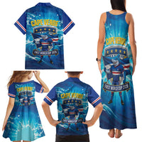Blue Shark Cape Verde Football Family Matching Tank Maxi Dress and Hawaiian Shirt First World Cup 2026 - Wonder Print Shop