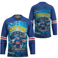 Blue Shark Cape Verde Football Hockey Jersey First World Cup 2026 - Wonder Print Shop