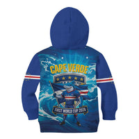 Blue Shark Cape Verde Football Kid Hoodie First World Cup 2026 - Wonder Print Shop