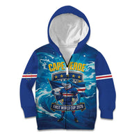 Blue Shark Cape Verde Football Kid Hoodie First World Cup 2026 - Wonder Print Shop