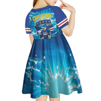 Blue Shark Cape Verde Football Kid Short Sleeve Dress First World Cup 2026 - Wonder Print Shop