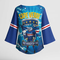 Blue Shark Cape Verde Football Kimono Sleeve Blouse First World Cup 2026 - Wonder Print Shop