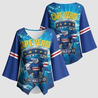 Blue Shark Cape Verde Football Kimono Sleeve Blouse First World Cup 2026 - Wonder Print Shop