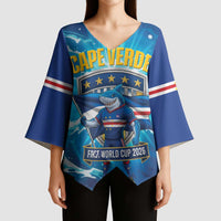 Blue Shark Cape Verde Football Kimono Sleeve Blouse First World Cup 2026 - Wonder Print Shop