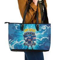 Blue Shark Cape Verde Football Leather Tote Bag First World Cup 2026 - Wonder Print Shop