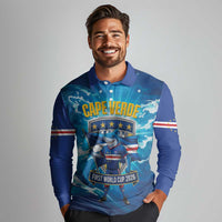 Blue Shark Cape Verde Football Long Sleeve Polo Shirt First World Cup 2026 - Wonder Print Shop