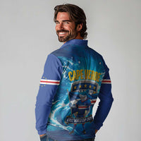 Blue Shark Cape Verde Football Long Sleeve Polo Shirt First World Cup 2026 - Wonder Print Shop