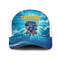 Blue Shark Cape Verde Football Mesh Trucker Cap First World Cup 2026 - Wonder Print Shop