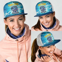 Blue Shark Cape Verde Football Mesh Trucker Cap First World Cup 2026 - Wonder Print Shop