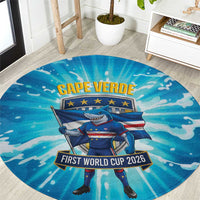 Blue Shark Cape Verde Football Round Carpet First World Cup 2026 - Wonder Print Shop