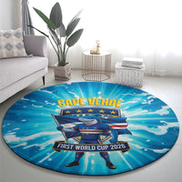 Blue Shark Cape Verde Football Round Carpet First World Cup 2026 - Wonder Print Shop
