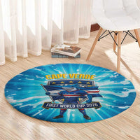 Blue Shark Cape Verde Football Round Carpet First World Cup 2026 - Wonder Print Shop