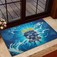 Blue Shark Cape Verde Football Rubber Doormat First World Cup 2026 - Wonder Print Shop