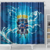 Blue Shark Cape Verde Football Shower Curtain First World Cup 2026 - Wonder Print Shop