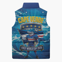 Blue Shark Cape Verde Football Sleeveless Puffer Jacket First World Cup 2026 - Wonder Print Shop
