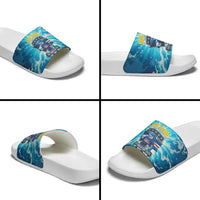 Blue Shark Cape Verde Football Slide Sandals First World Cup 2026 - Wonder Print Shop