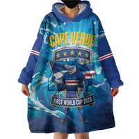 Blue Shark Cape Verde Football Wearable Blanket Hoodie First World Cup 2026 - Wonder Print Shop