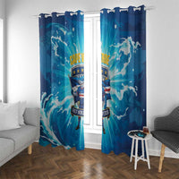 Blue Shark Cape Verde Football Window Curtain First World Cup 2026 - Wonder Print Shop
