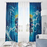 Blue Shark Cape Verde Football Window Curtain First World Cup 2026 - Wonder Print Shop