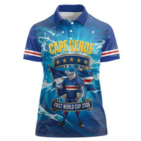 Blue Shark Cape Verde Football Women Polo Shirt First World Cup 2026 - Wonder Print Shop