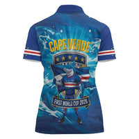 Blue Shark Cape Verde Football Women Polo Shirt First World Cup 2026 - Wonder Print Shop