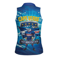 Blue Shark Cape Verde Football Women Sleeveless Polo Shirt First World Cup 2026 - Wonder Print Shop