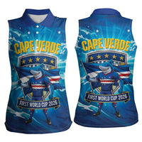Blue Shark Cape Verde Football Women Sleeveless Polo Shirt First World Cup 2026 - Wonder Print Shop
