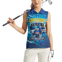Blue Shark Cape Verde Football Women Sleeveless Polo Shirt First World Cup 2026 - Wonder Print Shop