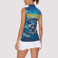Blue Shark Cape Verde Football Women Sleeveless Polo Shirt First World Cup 2026 - Wonder Print Shop