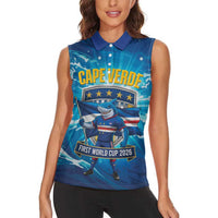 Blue Shark Cape Verde Football Women Sleeveless Polo Shirt First World Cup 2026 - Wonder Print Shop