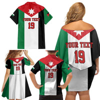 Custom World Football 2026 Jordan Family Matching Off Shoulder Short Dress and Hawaiian Shirt Eagle Rising Road To Champion - Wonder Print Shop