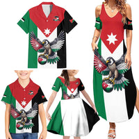 Custom World Football 2026 Jordan Family Matching Summer Maxi Dress and Hawaiian Shirt Eagle Rising Road To Champion - Wonder Print Shop