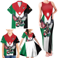 Custom World Football 2026 Jordan Family Matching Tank Maxi Dress and Hawaiian Shirt Eagle Rising Road To Champion - Wonder Print Shop