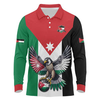 Custom World Football 2026 Jordan Long Sleeve Polo Shirt Eagle Rising Road To Champion - Wonder Print Shop