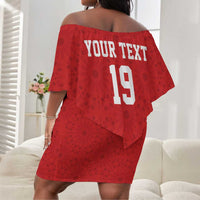 Morocco Champions Football Custom Off Shoulder Short Dress Atlas Lions Rise
