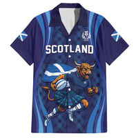 Custom Rugby Scotland Hawaiian Shirt Highland Cow Mascot Go Scottish