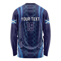 Custom Rugby Scotland Long Sleeve Shirt Highland Cow Mascot Go Scottish