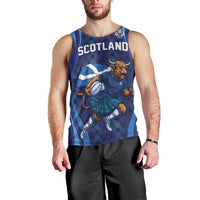 Custom Rugby Scotland Men Tank Top Highland Cow Mascot Go Scottish