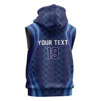 Custom Rugby Scotland Sleeveless Hoodie Highland Cow Mascot Go Scottish