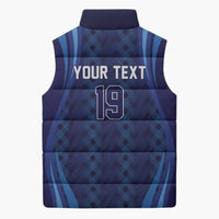 Custom Rugby Scotland Sleeveless Puffer Jacket Highland Cow Mascot Go Scottish