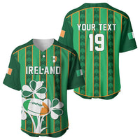 Custom Rugby Ireland Baseball Jersey Irish Lucky Shamrock