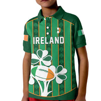 Custom Rugby Ireland Kid Polo Shirt Irish Lucky Shamrock