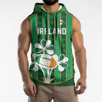 Custom Rugby Ireland Sleeveless Hoodie Irish Lucky Shamrock