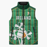Custom Rugby Ireland Sleeveless Puffer Jacket Irish Lucky Shamrock