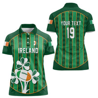 Custom Rugby Ireland Women Polo Shirt Irish Lucky Shamrock