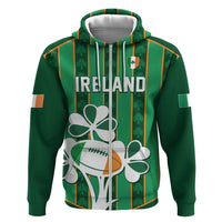 Custom Rugby Ireland Zip Hoodie Irish Lucky Shamrock