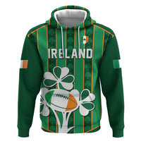 Custom Rugby Ireland Zip Hoodie Irish Lucky Shamrock