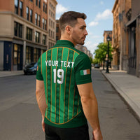 Custom Rugby Ireland Zipper Polo Shirt Irish Lucky Shamrock